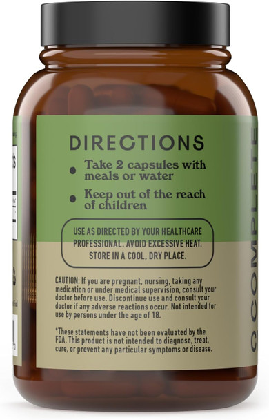 Complete Natural Products Organic Inulin Capsules - 520Mg 100 Pills, Organic Jerusalem Artichoke Inulin Capsules