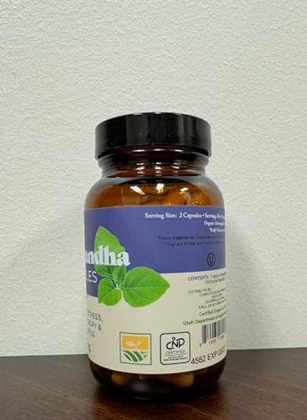 Organic Ashwagandha Capsules - 100 Capsules 500Mg Pure Organic Ashwagandha Supplement For Calming Support