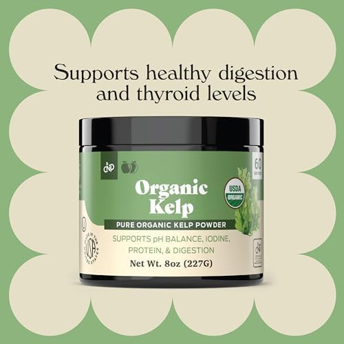 Complete Natural Products Organic Kelp Powder Supplement - Bulk Raw, Dry, Pure Sea Kelp Seaweed Powder 8Oz 75 Serving Thyroid, Iodine, & Digestion