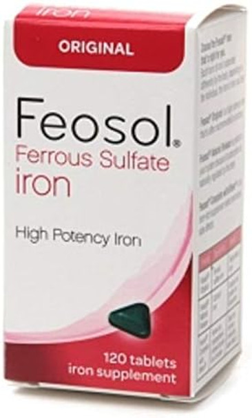 Feosol Ferrous Sulfate Iron, Original, Tablets 120 Ea (Pack Of 12)