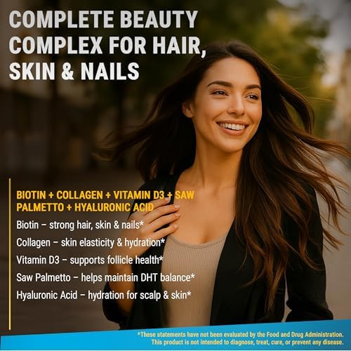 Elements Liquid Biotin For Hair Growth Women & Men 10000Mcg Biotin And Collagen Supplements With Saw Palmetto & Hyaluronic Acid Biotin Drops For Hair Growth With Vitamin D3 For Hair Skin And Nails