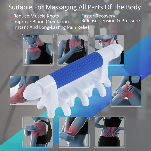 Strict  Fascia Massage Tool Myofascial Release Blaster Tools for Anti-Cellulite Skin Soothing Lymphatic Drainage Trigger Point Deep Tissue Neck,Shoulder Lower Back Psoas Thighs Butt and Full Body Blue