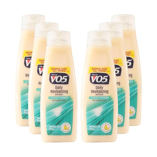 Alberto Vo5 Daily Revitalizing Conditioner - Moisturizing Conditioner With Biotin 5 Oils And 5 Vitamins For Healthy Hair - 15 Oz - Pack Of 6