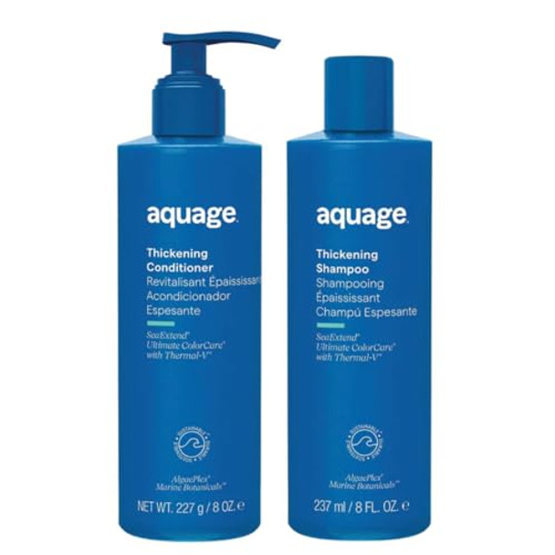 Aquage Thickening Care Bundle Thickening Shampoo & Conditioner Enhance Natural Texture And Volume Fine Or Thin Hair Restorative 8 Oz. Each