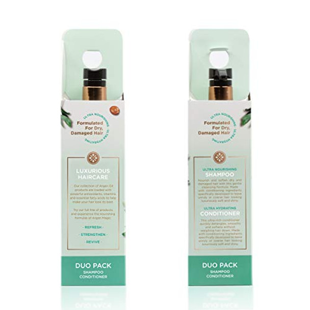 Argan Magic Ultra Shampoo And Conditioner Combo Pack For Dry And Damaged Hair - Revives & Dehydrated Brittle Hair  Detangles Smooths & Softens  Made In Usa Paraben  Cruelty  (32 Oz)
