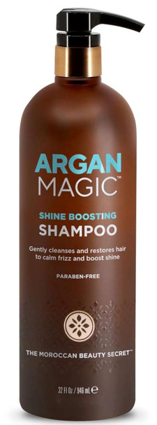 Argan Magic Shine Boosting Shampoo - Gently Cleanses And Restores Hair To Calm Frizz And Boost Shine  Made In Usa Paraben  Cruelty  (32 Ounce / 2 Pack)