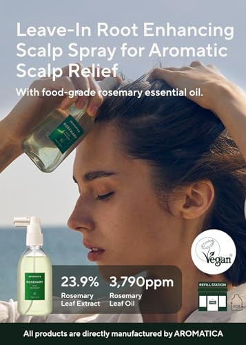 Aromatica Rosemary Scalp Strengthening Enhancer Duo Set - Scalp Serum For Hair Growth & Itchy Scalp Treatment With Rosemary Oil  Dandruff Treatment And Oily Scalp Moisturizer Scalp Treatment Set