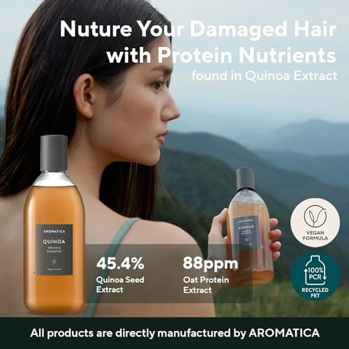 Aromatica Quinoa Shampoo + Dual Scalp Care Shampoo Brush