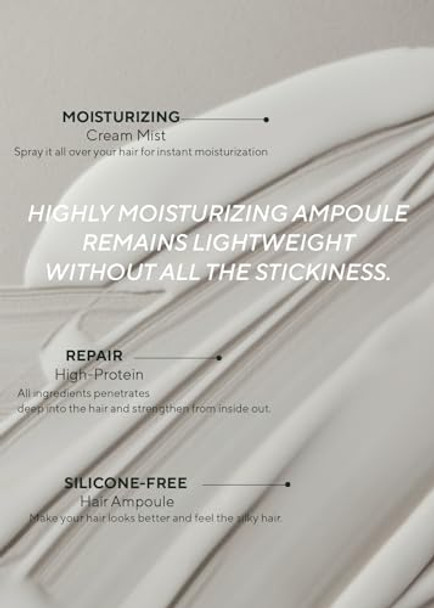 Aromatica Quinoa Protein Hair Ampoule 3.38 Fl. Oz - Vegan Protein Hair Serum For Silky Hair  Nourishing Dry Damaged Hair  Silicone