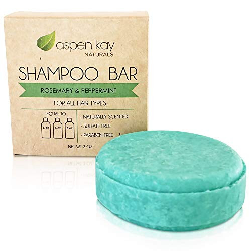 Aspen Kay Naturals Rosemary & Peppermint Shampoo & Conditioner Bar With Mini Soap Dish – Bars Made With Natural & Organic Ingredients Sulfate- Cruelty- & Vegan 3 Ounce Bar