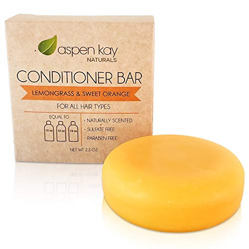 Aspen Kay Naturals Lemongrass & Sweet Orange Shampoo & Conditioner Bar With Mini Soap Dish – Bars Made With Natural & Organic Ingredients Sulfate- Cruelty- & Vegan 3 Ounce Bar