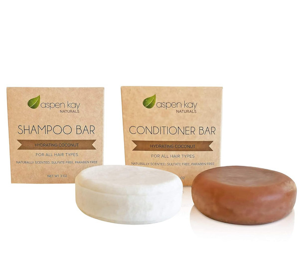 Aspen Kay Naturals Morrocan Argan Oil Shampoo & Conditioner Bar Set - Volumizing & Strengthening Argan Oil Conditioner For All Hair Types Citrus Scent Paraben & Sulfate  Made In Usa