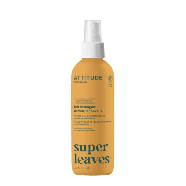 Attitude Detangling Spray Ewg Verified Vegan & Plant-Based Hair Care Leave-In For Smooth & Manageable Hair Orange Blossom & Eucalyptus 8 Fl Oz