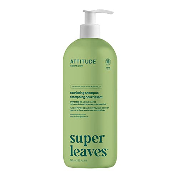 Attitude Nourishing Hair Shampoo Ewg Verified For Dry And Damaged Hair Naturally Derived Ingredients Vegan And Plant Based Grapeseed Oil And Olive Leaves 32 Fl Oz