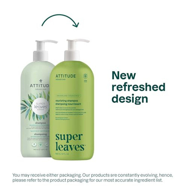 Attitude Nourishing Hair Shampoo Ewg Verified For Dry And Damaged Hair Naturally Derived Ingredients Vegan And Plant Based Grapeseed Oil And Olive Leaves 32 Fl Oz