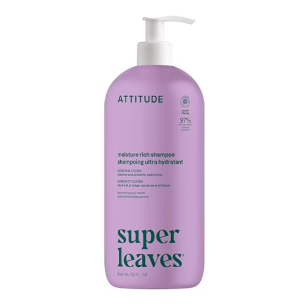 Attitude Moisture Rich Hair Shampoo Ewg Verified For Dry And Damaged Hair Naturally Derived Ingredients Vegan And Plant Based Quinoa And Jojoba 32 Fl Oz