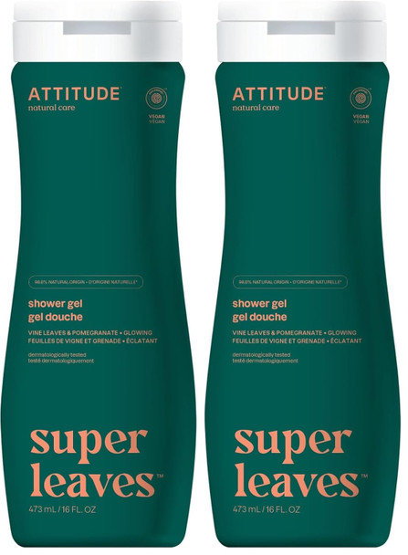 Attitude Body Wash Ewg Verified Shower Gel Dermatologically Tested Plant And Mineral-Based Vegan Personal Care Products Red Vine Leaves 16 Fl Oz