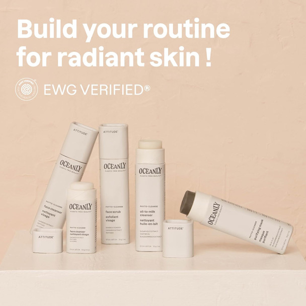 Attitude Oceanly Face Cleanser Stick Ewg Verified Plastic- Plant And Mineral-Based Ingredients Vegan And Cruelty- Beauty Products Phyto Cleanse Unscented 1 Ounce