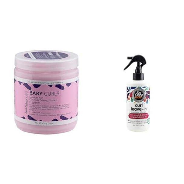Aunt Jackie'S Kids Curls Custard So Cozy Leave-In Conditioner & Detangler Spray For Curly Hair 15 Oz & 8 Oz Aunt Jackie'S Kids Curls Custard So Cozy Leave-In Conditioner & Detangler Spray For Curly Hair 15 Oz & 8 Oz