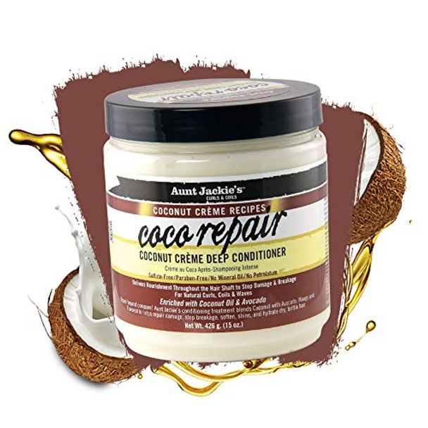 Aunt Jackie'S Coconut Crème Recipes Coco Repair Deep Hair Conditioner Delivers Nourishment Stops Damage Breakage For Natural Curls 18 Oz Aunt Jackie'S Coconut Crème Recipes Coco Repair Deep Hair Conditioner Delivers Nourishment Stops Damage Breakage For Natural Curls 18 Oz