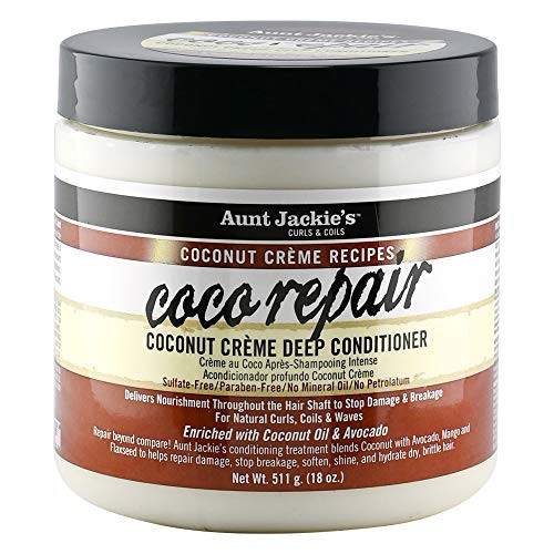 Aunt Jackie'S Coconut Crème Recipes Coco Repair Deep Hair Conditioner Delivers Nourishment Stops Damage Breakage For Natural Curls 18 Oz