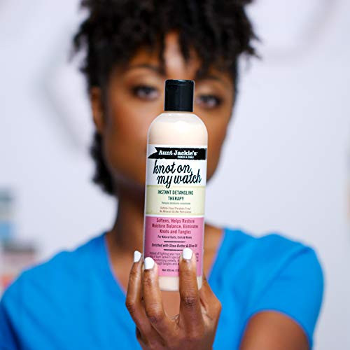 Aunt Jackie'S Curls And Coils Knot On My Watch Instant Hair Detangling Therapy For Natural Curls Coils And Waves Enriched With Shea Butter 12 Oz (Pack Of 2)