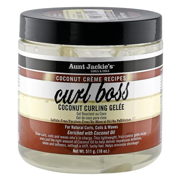 Aunt Jackie'S Coconut Crème Recipes Curl Boss Coconut Curling Hair Gel For Natural Curls Coils And Waves 18 Oz Aunt Jackie'S Coconut Crème Recipes Curl Boss Coconut Curling Hair Gel For Natural Curls Coils And Waves 18 Oz