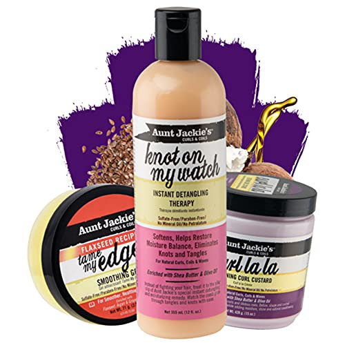 Aunt Jackie’S Classic Collection Perfect Tame Your Mane 3 Pack Bundle Tame My Edges Knot On My Watch Curl La La Moisturize And Style Your Curls With Ingredients Like Shea Butter And Olive Oil