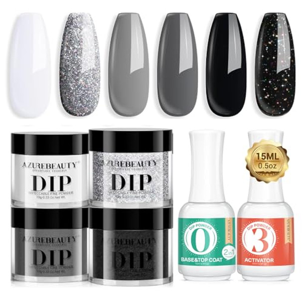 Azurebeauty Dip Powder Nail Basic Set Clear Dip Powder Liquid Sets Clear 15Ml Dipping Powder Sets
