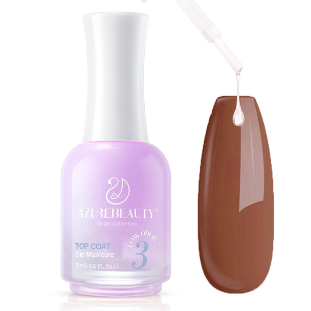 Azurebeauty Low Odor Dip Powder Top Coat 15Ml Top Liquid Dip Powder Liquid Set Nail Dip Powder Kit No Need Nail Lamp Dip Manicure