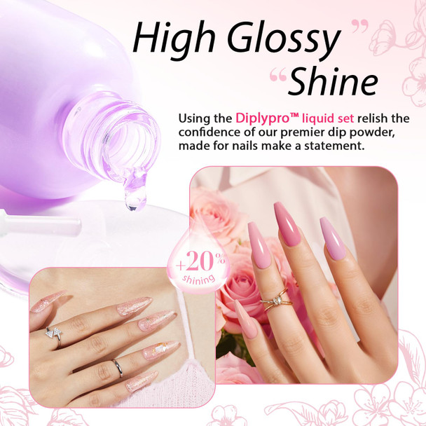 Azurebeauty Low Odor Dip Powder Top Coat 15Ml Top Liquid Dip Powder Liquid Set Nail Dip Powder Kit No Need Nail Lamp Dip Manicure