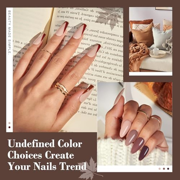 Azurebeauty 30Pcs Dip Powder Nail Kit Starter 8 Colors Fall Nude Brown Glitter Purple Nude With Nail Sticks Nail Art Liquid Set With Matte/Base/Top Coat Activator For French Manicure Salon