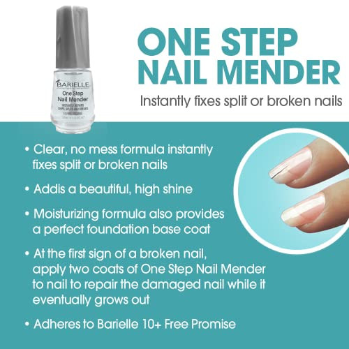 Barielle One Step Nail Mender .47 Oz. (Pack Of 2) - Repairs Split Chipped And Damaged Nails