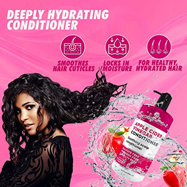 Bellisso Apple Cider Vinegar Conditioner - Sulfate Paraben And Silicone  - For Dry Damaged And Oily Hair And Apple Cider Vinegar Hair Conditioner Mask - Sulfate Sls Paraben  Deep Treatment