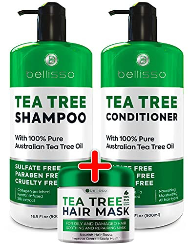 Bellisso Tea Tree Oil Hair Mask Shampoo And Conditioner Set