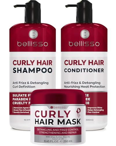 Bellisso Curly Hair Shampoo And Conditioner Set And Curly Hair Mask