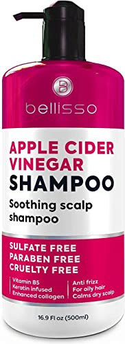 Bellisso Apple Cider Vinegar Shampoo And Conditioner Set With Natural Ingredients Anti Dandruff Moisturizing Nourishing Shine Soothing Paraben  For Women And Men