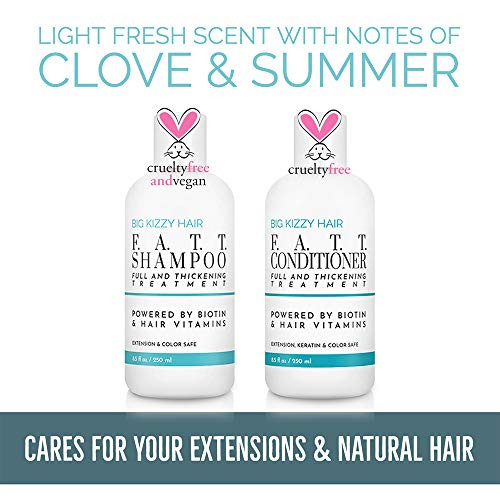 Big Kizzy F.A.T.T. Thickening & Volumizing Biotin Conditioner For Extensions Hair Color & Keratin Treatments - Paraben & Sulfate  - 8.5Oz