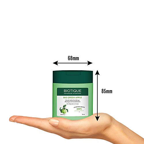 Biotique Bio Green Apple Fresh Daily Purifying Shampoo & Conditioner For Oily Scalp & Hair 75 Ml