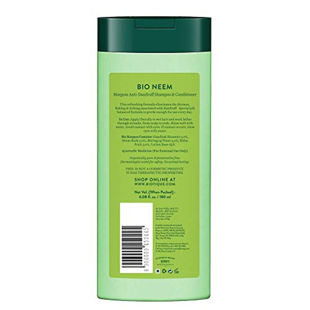 Biotique Bio Neem Margosa Anti Dandruff Shampoo And Conditioner 180Ml Biotique Bio Neem Margosa Anti Dandruff Shampoo And Conditioner 180Ml