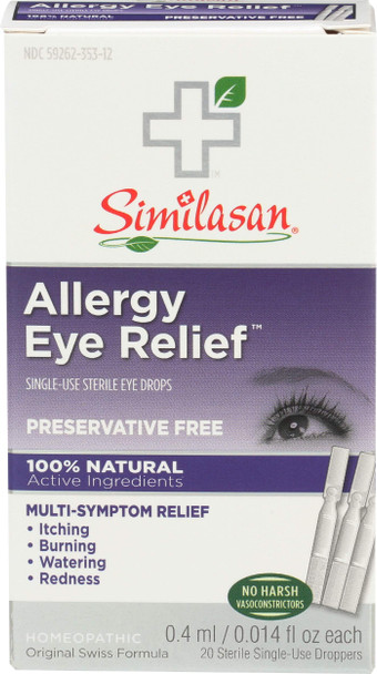 Similasan Allergy Eye Relief Single-Use Sterile Eye Drops 20 ea