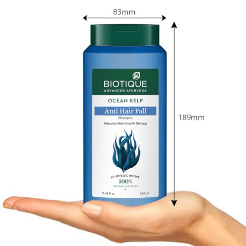 Biotique Ocean Kelp Anti Hairfall Shampoo  Intensive Hair Growth Therapy Anti Hairfall Shampoo That Maintains Shine 100% Botanical Extracts  Suitable For All Hair Types 340Ml