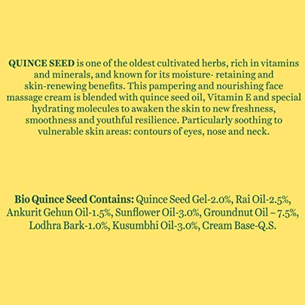 Biotique Quince Seed Nourishing Face Massage Cream 50 Gm /1.69 Oz I Normal To Dry Skin