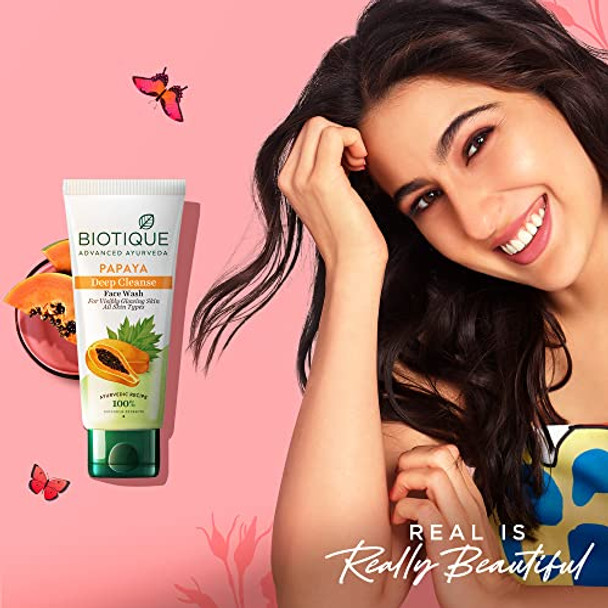 Biotique Bio Papaya Exfoliating Face Wash For All Skin Types 150Ml / 3.38 Fl. Oz.