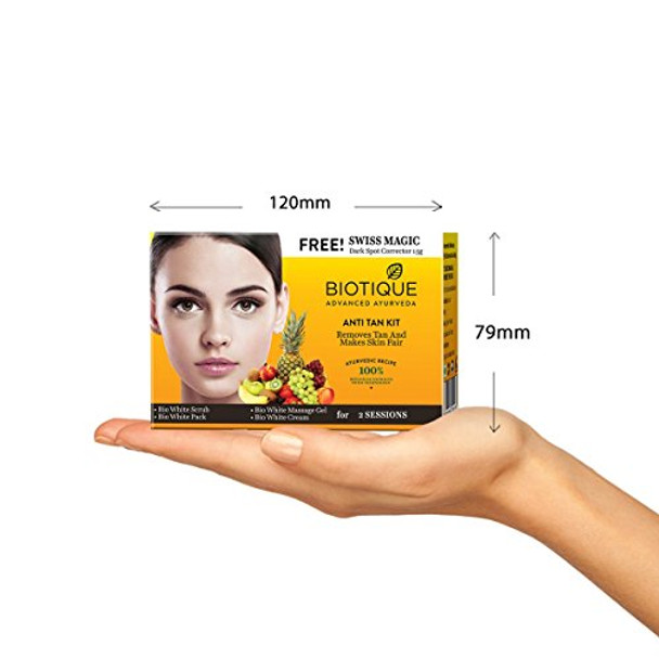 Biotique Tan-Removal & Clear Young Skin I Anti Tan Facial Kit I 6 Step Facial Kit I 5X10G+15G