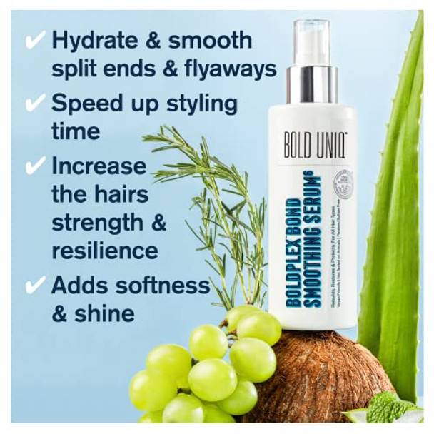 Bold Uniq Hair Mask And Leave-In Hair Serum Duo - For Frizzy Dry Damaged Colored Broken Curly Straight Or Bleached Hair Types. Paraben & Sulfate-. Cruelty- 100% Vegan