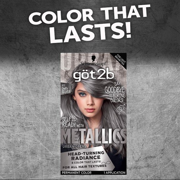 Got2b Metallic Permanent Hair Color M72 Dusty Silver