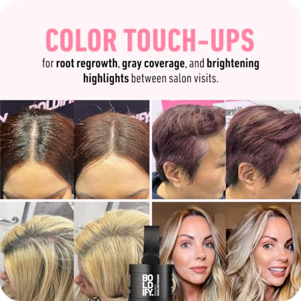 Boldify Hair Fiber + Hairline Powder: Build & Conceal Bundle - Undetectable Hair Thickener For Fine Hair Instant Stain-Proof Root Touchup Powder For Men & Women (Dark Brown)