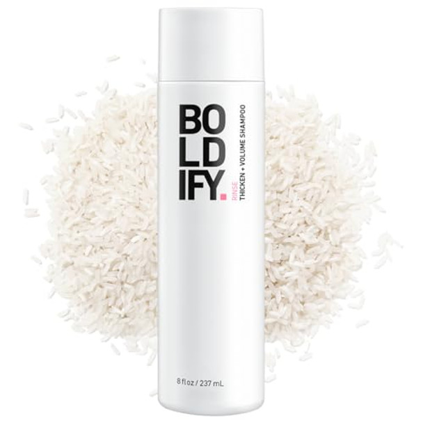 Boldify Thickening Shampoo - Rice Water For Thinning And Oily Hair - Volumizing Shampoo For Fine Hair Weightlessly Removes Excess Oil - 8Oz