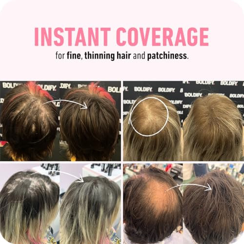 Boldify Thickening Spray + Hair Fiber (Dark Brown) + Shampoo Thicken Up Bundle: Volume Root Lift Texture For Thinning Hair